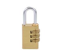 sourcing map 3-Digit Combination Padlock Brass Locks 5mm Shackle Diameter for Gym Locker Fence Suitcase Travel Outdoor