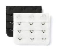 sourcing map 3 Hook 3 Row Stretchy Bra Strap Extenders Buckle Hooks Bra Band for Women Black-White 2 pcs