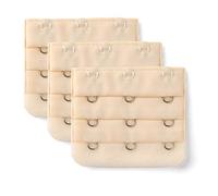 sourcing map 3 Hook 3 Row Stretchy Bra Strap Extenders Buckle Hooks Bra Band for Women Champagne Color 3 pcs