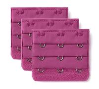 sourcing map 3 Hook 3 Row Stretchy Bra Strap Extenders Buckle Hooks Bra Band for Women Fuchsia 3 pcs