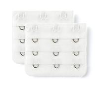 sourcing map 3 Hook 3 Row Stretchy Bra Strap Extenders Buckle Hooks Bra Band for Women Pure White 2 pcs