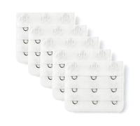 sourcing map 3 Hook 3 Row Stretchy Bra Strap Extenders Buckle Hooks Bra Band for Women Pure White 5 pcs