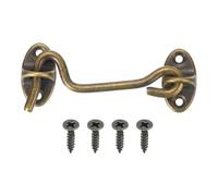 sourcing map 3" Hook and Eye Latch, Barn Door Lock Brass Cabin Hook Privacy Door Gate Hooks for Window Sliding Door Fence Shed, Bronze