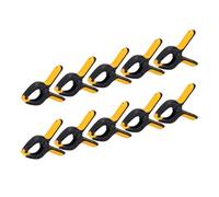 sourcing map 3 Inch Backdrop Spring Clamps, 10 Pack Plastic Flexible Anti-Slip Strong Clips Mini Clamps for Stand DIY Project Photography Studio, Black and Yellow