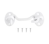 sourcing map 3 Inch Hook and Eye Latch, Barn Door Lock Privacy Hardware Stainless Steel Gate Lock for Window Cabin Hooks Sliding Door Bedroom Bathroom, White
