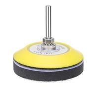 sourcing map 3 Inch Hook and Loop Sanding Disc Pads Polyurethane Drill Sanding Attachment, Sand Paper for Power Tools - Yellow + Black 1 Set 3pcs