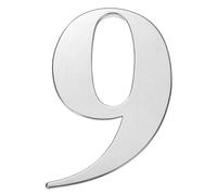 sourcing map 3 Inch House Numbers, 304 Stainless Steel Self-adhesive Mailbox Door Stickers, Outdoor Address Signs for Office Hotel Apartments, Garden (Silver 9)