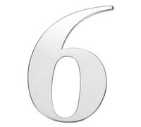 sourcing map 3 Inch House Numbers, 304 Stainless Steel Self-adhesive Mailbox Door Stickers, Outdoor Address Signs for Office Hotel Apartments, Garden (Silver 6)