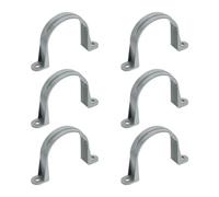 sourcing map 3 Inch PVC Pipe Straps, 6Pcs Plastic Conduit Clamps Double Hole U Shaped Strap Clamp with Anti-Slip Ribs for Pipe Tube Cable Fixing (Gray)
