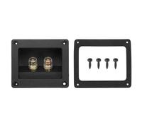sourcing map 3 Inch Square Speaker Box Terminal Cup, 2-Way ABS Subwoofer Plug Connector Double Binding Posts Spring Loaded Jack for Cars Stereo Speaker Wire Sub Box