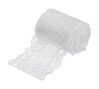 sourcing map 3 Inch Wide 10 Yard Lace Ribbon Floral Pattern Bright White Lace Trim Ribbon for Sewing Making, and DIY Crafts, Gift Wrapping, Bouquets, Wedding Decor
