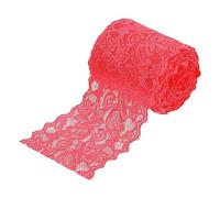 sourcing map 3 Inch Wide 10 Yard Lace Ribbon Floral Pattern Pink Lace Trim Ribbon for Sewing Making, and DIY Crafts, Gift Wrapping, Bouquets, Wedding Decor