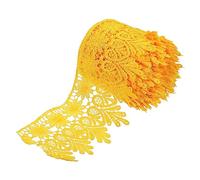 sourcing map 3 Inch Wide 10 Yard Lace Ribbon Floral Pattern Yellow Embroidered Lace Trim Ribbon for Sewing Making, and DIY Crafts, Gift Wrapping, Wedding Decor