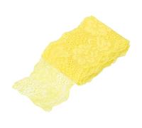 sourcing map 3 Inch Wide 5 Yard Elastic Lace Ribbon Light Yellow Floral Pattern Stretch Lace Trim Embroidered Fabric for Sewing Making and DIY Crafts Gift Wrapping Bouquets Wedding Decor