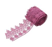sourcing map 3 Inch Wide 5 Yard Lace Ribbon Floral Pattern Dark Purple Embroidered Edge Lace Trim Ribbons for Sewing Making, DIY Crafts, Gift Wrapping, Wedding Decor