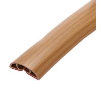 sourcing map 3 m Floor Cord Cover, Self Adhesive Cord Hider 40mm for Cable Management Cable Protector, Brown Wood