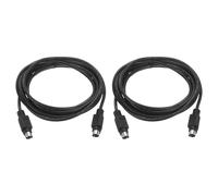 sourcing map 3 m PS/2 Mouse and Keyboard Extension Cable - 2 Pack 28 AWG 6 Pin UL2464 Copper Wires Male to Male Extension Cable for PS/2 Round Mouse Keyboard, Black
