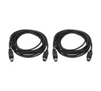 sourcing map 3 m PS/2 Mouse and Keyboard Extension Cable - 2 Pack 28 AWG 6 Pin UL2464 Copper Wires Male to Female Extension Cable for PS/2 Round Mouse Keyboard, Black