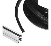 sourcing map 3 Meter Aluminum Extrusion Profile Slot Cover Flat Seal, 8mm 20 Series Dust Protection Soft Cover Seal Dust Strip for 3D Printer Accessory, Black