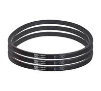 sourcing map 3 Pack B30 Classic Wrapped V-Belt, 32" Outside Circumference Wrapped Industrial Rubber V-Belt B Profile V-Belt for Industrial Machinery Equipment, Black