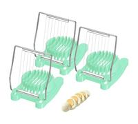 sourcing map 3 Pack Egg Slicer for Hard Boiled Eggs, Heavy Duty Stainless Steel Wire Multipurpose Egg Slicer Fruit Cutter Small Portable Eggs Peeler Tool for Strawberry Tomato, Light Green