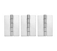 sourcing map 3 Pack Heavy Duty Weldable Hinges, 2.95" x 2" x 0.08" Weld on Butt Hinge 304 Stainless Steel Folding Metal Gate Hinges for Trailer Doors, Silver