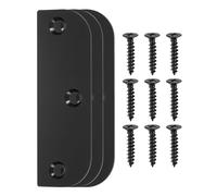 sourcing map 3 Pack Hinge Filler Plates, 3.5 Inch with 5/8 Inch Stainless Steel Door Edge Hole Filler Plate Deadbolt Cover Plate with Screws, for Change The Types of Your Doors, Black