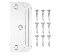 sourcing map 3 Pack Hinge Filler Plates, 3.5 Inch with 5/8 Inch Stainless Steel Door Edge Hole Filler Plate Deadbolt Cover Plate with Screws, for Change The Types of Your Doors, Silver