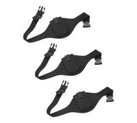 sourcing map 3 Pack Mic Belt, 27" to 39" Adjustable Elastic Sweat Absorbent Microphone Pack Belt for Microphone Holder, Theatre Mic, Black