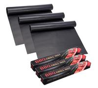 sourcing map 3 Pack Oven Liners for Bottom, 500x400x0.2mm Thick Heavy Duty Non-Stick Oven Mats Under Grill Mats for Grill Tools BBQ Toaster Accessories Camping Kitchen Essentials, Black