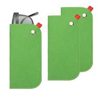 sourcing map 3 Pack Portable Felt Glasses Case, Soft Slip-in Pouch Case, Eyeglasses Bag Sunglasses Storage Pouch for Men and Women (Ear Hanging Style, Green)