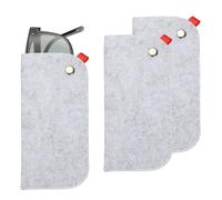 sourcing map 3 Pack Portable Felt Glasses Case, Soft Slip-in Pouch Case, Eyeglasses Bag Sunglasses Storage Pouch for Men and Women (Ear Hanging Style, Light Gray)