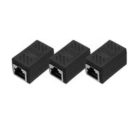 sourcing map 3 Pack RJ45 Ethernet Coupler, Female to Female Cat6 Coupler Ethernet Extension Adapter Network Connector for Cat8/Cat7/Cat6/Cat5e/Cat5,Black