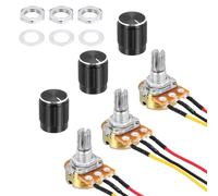 sourcing map 3 Pack WH148 Potentiometer B5K Ohm Single-Joint Variable Resistors 3 Terminals Linear Taper Rotary 20cm JST-XH2.54 Connector Wire With Knob Cap for Audio Volume Control