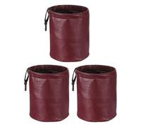 sourcing map 3 Packs Car Trash Can 0.9 Gallon Foldable Leak-Proof Garbage Organizer Portable Hanging Waterproof Truck Trash Bins for Van Automotive Vehicle Front Seat, Red