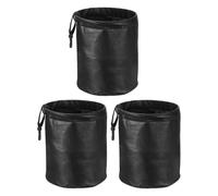 sourcing map 3 Packs Car Trash Can 0.9 Gallon Foldable Leak-Proof Garbage Organizer Portable Hanging Waterproof Truck Trash Bins for Van Automotive Vehicle Front Seat, Black