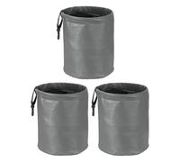 sourcing map 3 Packs Car Trash Can 0.9 Gallon Foldable Leak-Proof Garbage Organizer Portable Hanging Waterproof Truck Trash Bins for Van Automotive Vehicle Front Seat, Gray