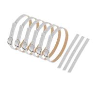 sourcing map 3 Pair Replacement Ankle Strap for Heels Detachable Shoe Straps PU Leather Shoe Band, Frosted Silver