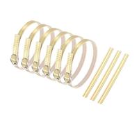 sourcing map 3 Pair Replacement Ankle Strap for Heels Detachable Shoe Straps PU Leather Shoe Band, Light Gold