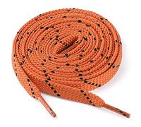 sourcing map 3 Pairs Double Color Twill Athletic Flat Shoelaces for Unisex All Types of Casual Sneakers Orange Black 140 cm/55"