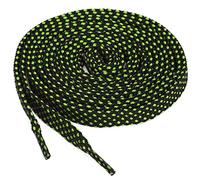 sourcing map 3 Pairs Double Layer Polka Dots Twill Flat Shoelaces for Sneakers Sports Shoes Black-Green 120 cm/47.2"