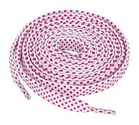 sourcing map 3 Pairs Double Layer Polka Dots Twill Flat Shoelaces for Sneakers Sports Shoes White-Fuchsia 120 cm/47.2"