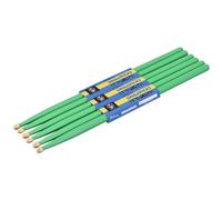 sourcing map 3 Pairs Maple Wood Drumstick Anti Slip Handle Grips 5A Green Classic Drum Stick Wood Tip for Drumming Musical Instrument Percussion