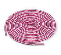 sourcing map 3 Pairs Round Rope Dual Colored Striped 1/5 Thick Shoelace for Boots Sneakers & Hiking Shoes White Fuchsia 120cm / 47.24"