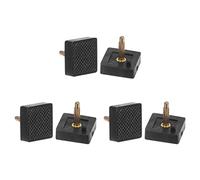 sourcing map 3 Pairs TPU Kitten Heel Tips Shoes Replacement Tap Caps for Women High Heels, 2.4mm Pin, 16mm Square Heel Repair Caps, Black