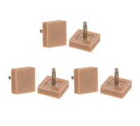 sourcing map 3 Pairs TPU Kitten Heel Tips Shoes Replacement Tap Caps for Women High Heels, 3mm Pin, 16mm Square Heel Repair Caps, Beige