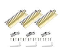 sourcing map 3 Pcs 155mm/6.1" Spring Door Closer, Stainless Steel Automatic Door Closers with Adjustable Closing Speed for Home Self-Closing 5kg Door, Gold Tone