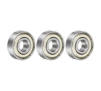 sourcing map 3 Pcs 1603ZZ Deep Groove Ball Bearing 5/16" x 7/8" x 9/32" Double Metal Sealed, Chrome Steel Bearings