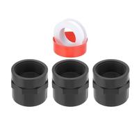 sourcing map 3 Pcs 2" PVC Female Adapter Pipe Fitting Fit for SCH80 Slip Coupling Female to Female Threaded Pipe Coupling Connector with Sealing Tape, Socket x NPT Female, Dark Grey