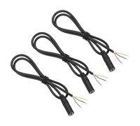 sourcing map 3 Pcs 3.5mm Female Jack to Bare Wire Open End Replacement 26AWG TRS 2 Pole Stereo 1/7" Mono Audio Cable Plug Jack Plug 34mm for Earphone Headphone Cable Repair, 0.5m/19.7 inches